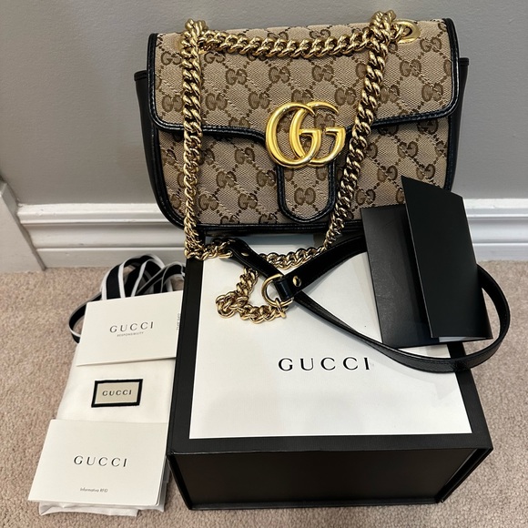 -SOLD- GG marmont mini canvas + leather - Picture 2 of 11